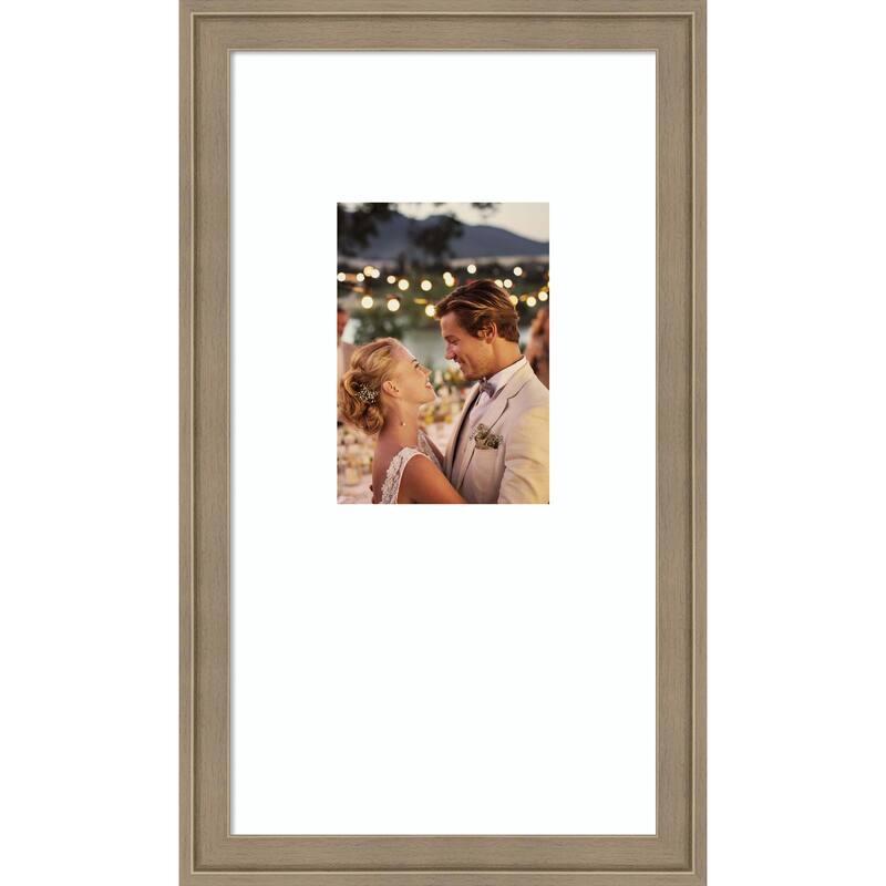Florence Gold Framed Picture Frame, Photo Frame - 10x18 Matted White 5x7 - Florence Light Brown