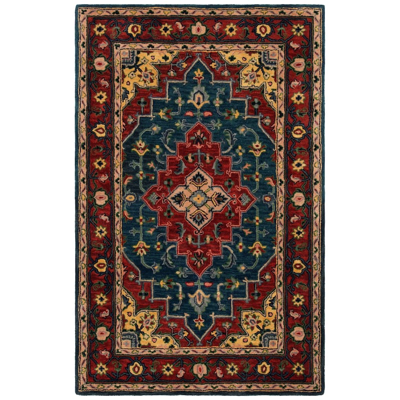 SAFAVIEH Handmade Heritage Facet Border Traditional Wool Rug