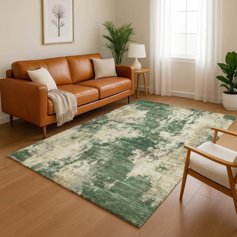 Premium Washable Super Soft Abstract Casual Mayfield Rug - Fern - 3' x 5'