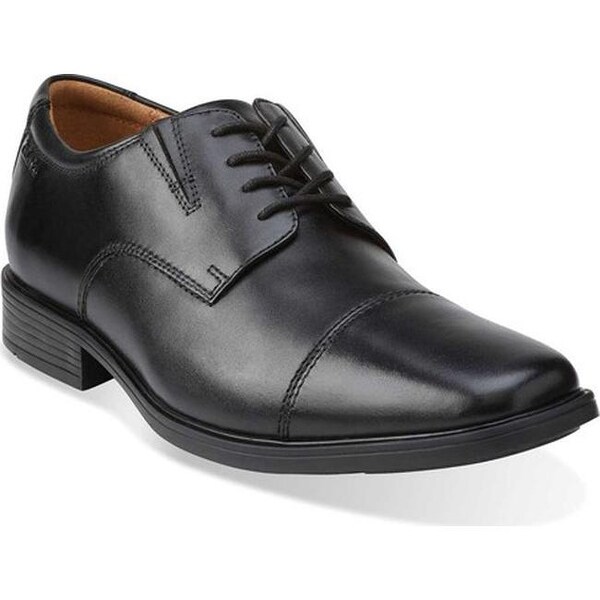 Clarks Men's Tilden Cap Toe Oxford Black Leather - Overstock - 11785492