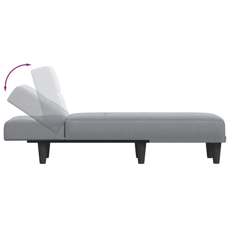 vidaXL Chaise Longue Dark Gray Fabric - 21.7" x 55.1" x 27.6"