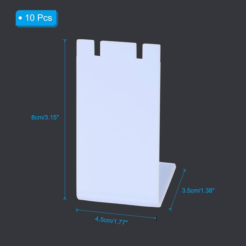 10pcs Earring Display Stand,Acrylic Earring Holder L Rack - White