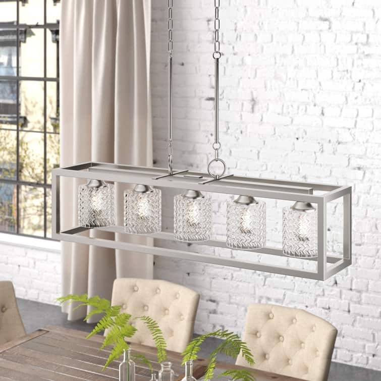 Acroma 5-light Farmhouse Chandelier Rectangle Island Lights for Dining Room - N/A