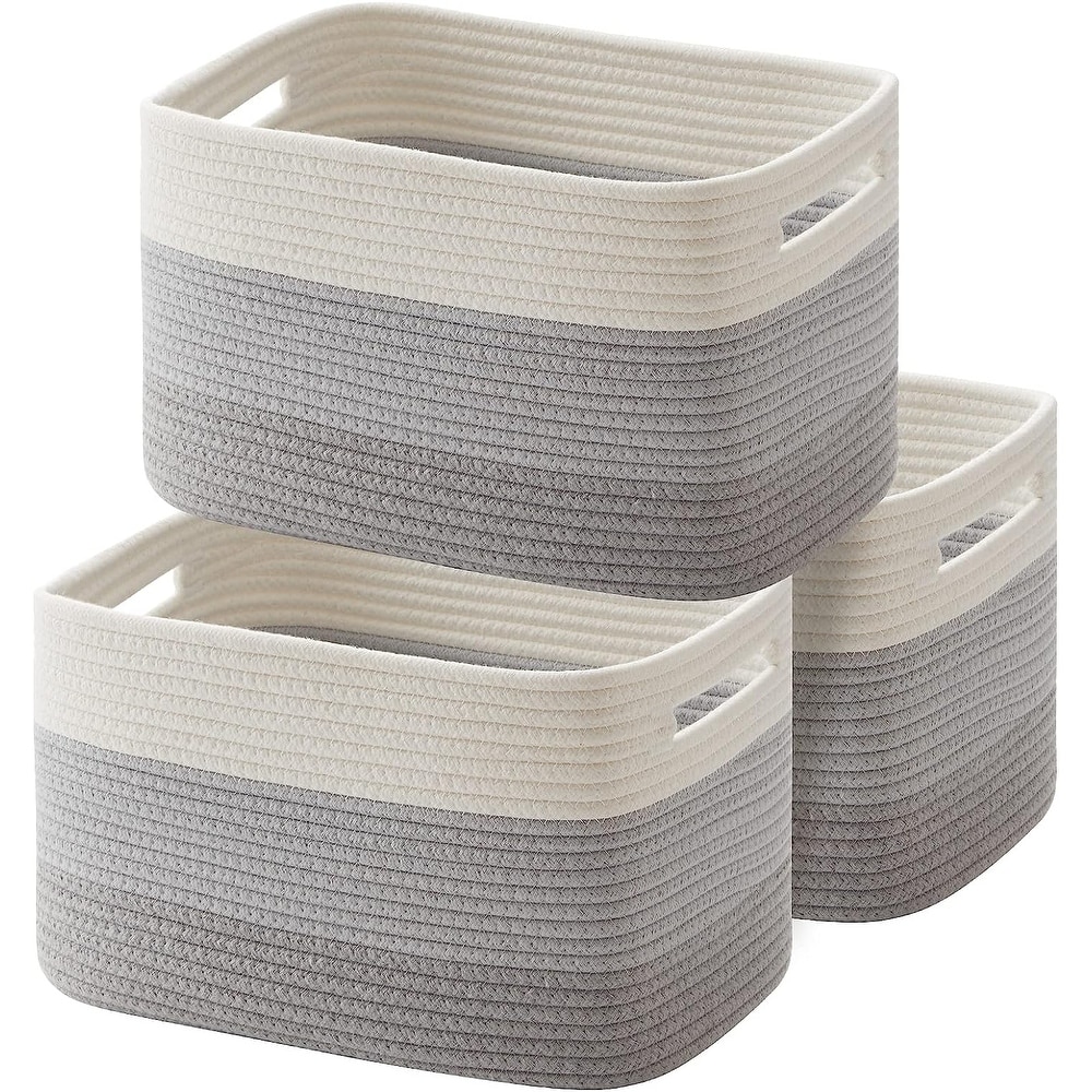 Farmlyn Creek Plastic Storage Baskets, White Nesting Bin Containers wi