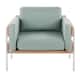 Option Light Green Fabric/Natural Wood/White Metal