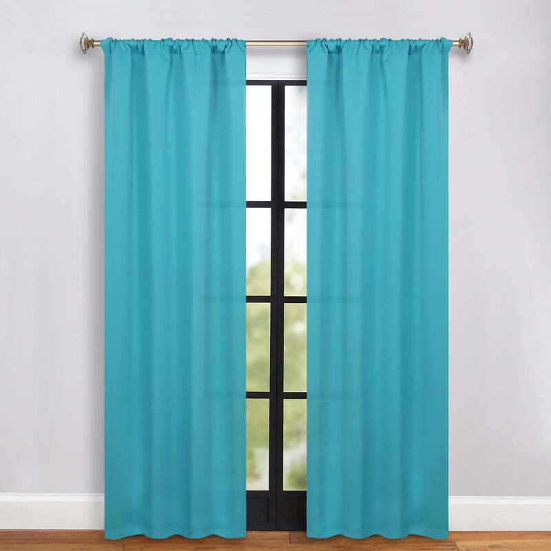 Superior Solid Machine Washable Room Darkening Semi-Blackout Curtains, Set of 2