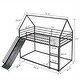 preview thumbnail 15 of 26, Industrial Playhouse Design Twin over Twin Metal Bunk Bed with Convertible Ladder and Slide,Solid Metal Frame