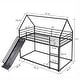 preview thumbnail 15 of 26, Modern Black Twin Over Twin House Bunk Bed With Convertible Ladder and Slide