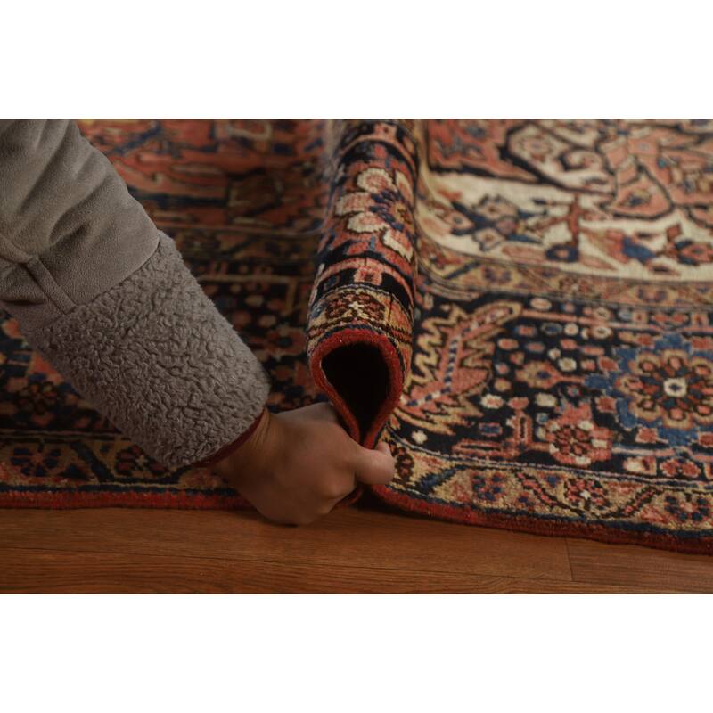 Hand Knotted Oriental 100% Wool Carpet Traditional Floral Red Heriz Area Rug - 11' 2'' X 8' 2''