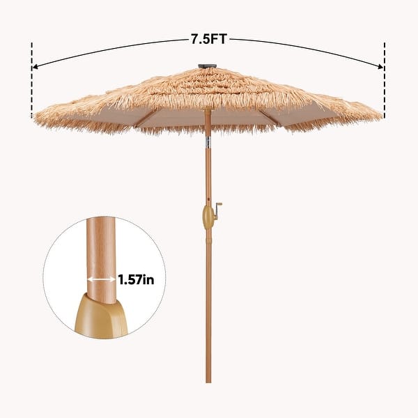7 thatch patio umbrellas Autlaycil 7.5ft Tiki Patio Umbrella Thatch Outdoor Umbrella
