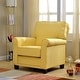 preview thumbnail 3 of 8, Charmayne Transitional Linen Padded Chair with Rolled Arms by Furniture of America