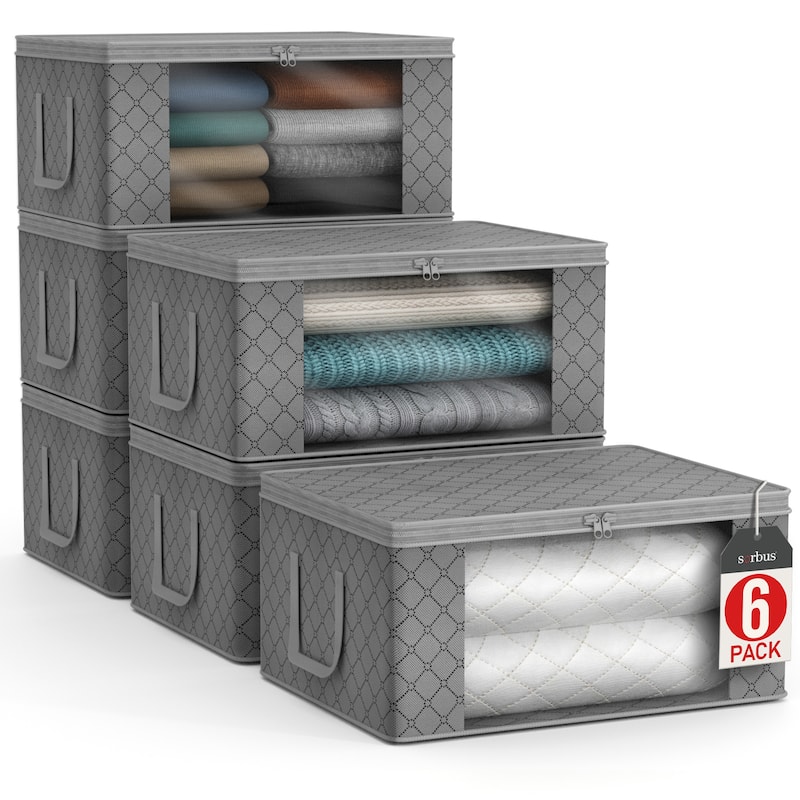 Storage Organize Bags (2 Pack) - 19" L X 14" W X 8" H - Grey