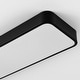preview thumbnail 9 of 11, Rennnsan 1-Light Modern Matte Black Rectangular Integrated LED Flush Mount Light - 35.4 in. W