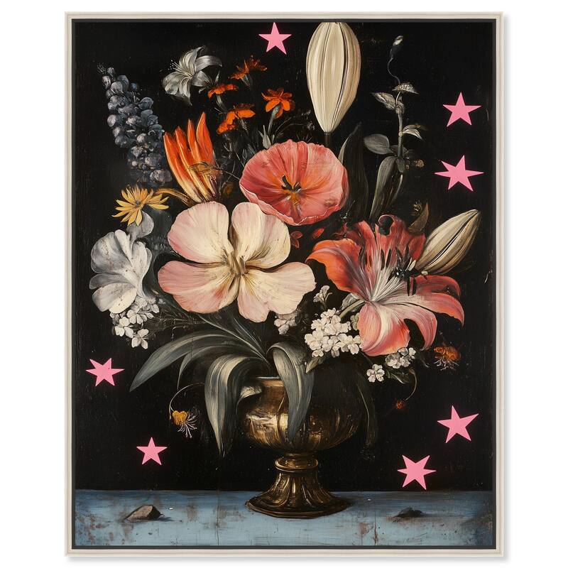 TANY's Floral Universe I Canvas by Art Remedy - Silver - 16" x 20"