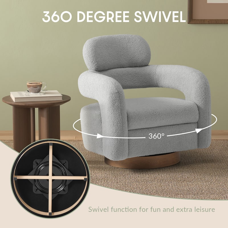 Bayville 29" Wide Sherpa Swivel Chair (Set of 2)