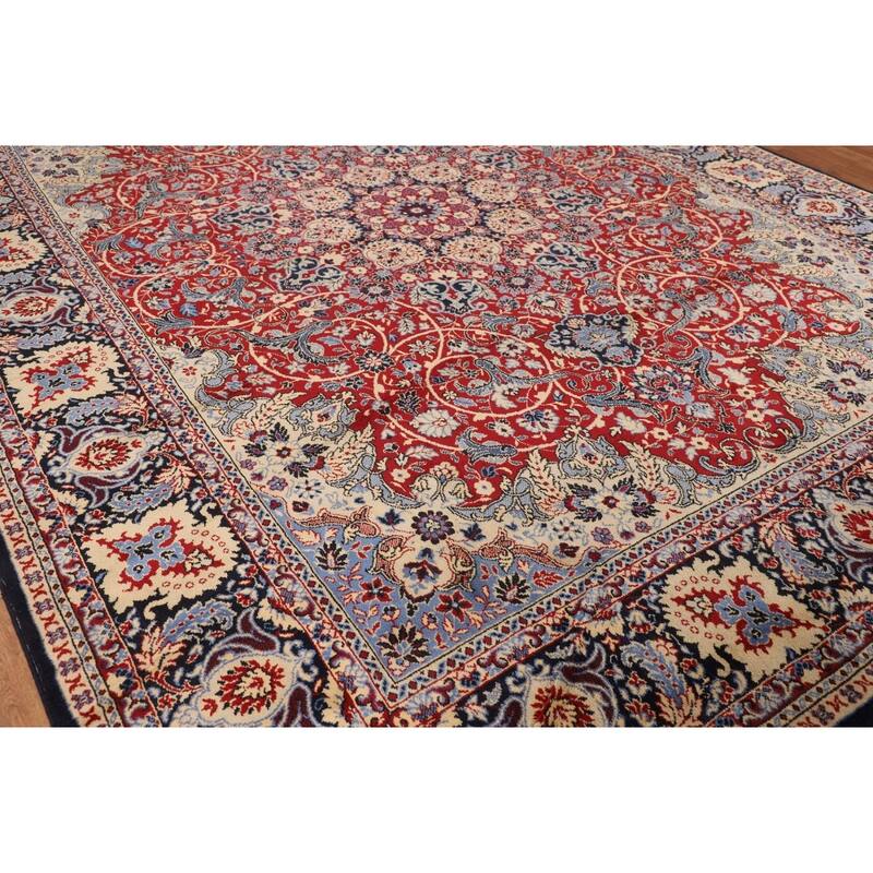 Traditional Kashan Turkish Rug Machine-Made Floral Carpet - 9'9" x 13'0"