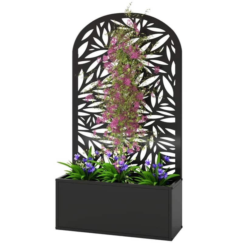 Metal Garden Bed, Plant Rack, Black