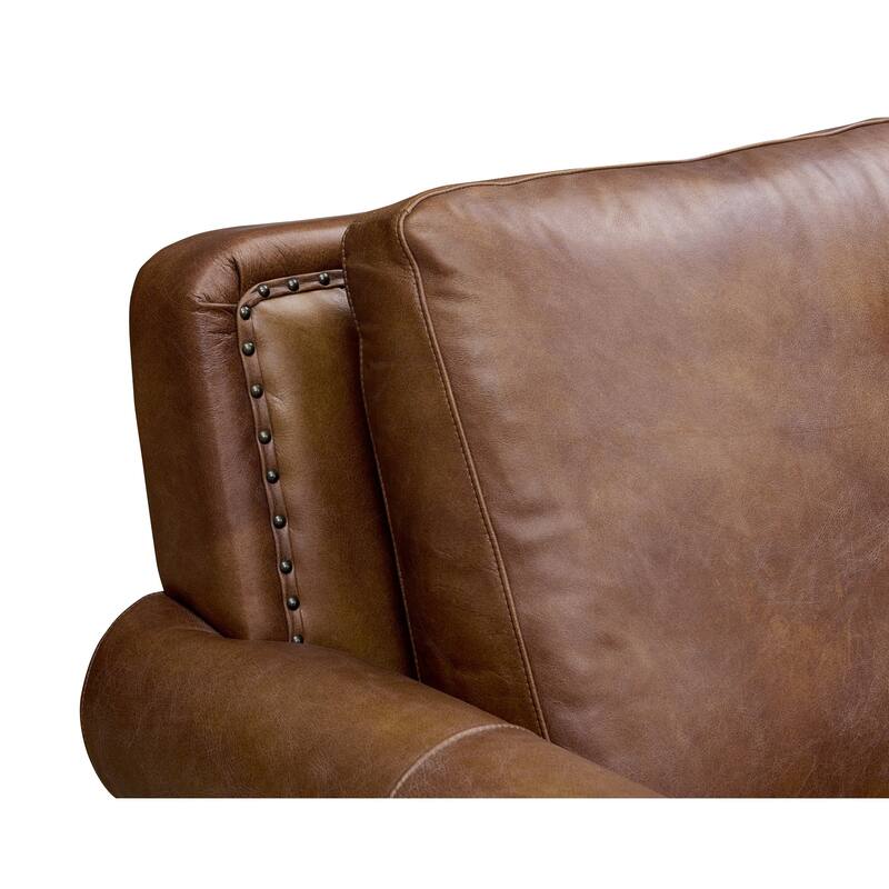 English Rolled Arm Love Seat - Leather