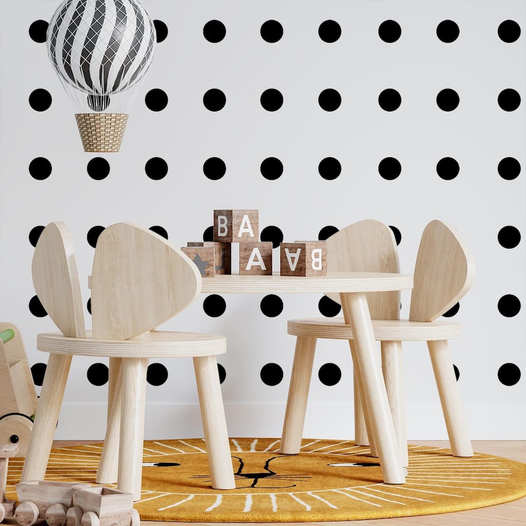Polka Dots Classic Black Wall Stickers Home Decals Nursery Decors