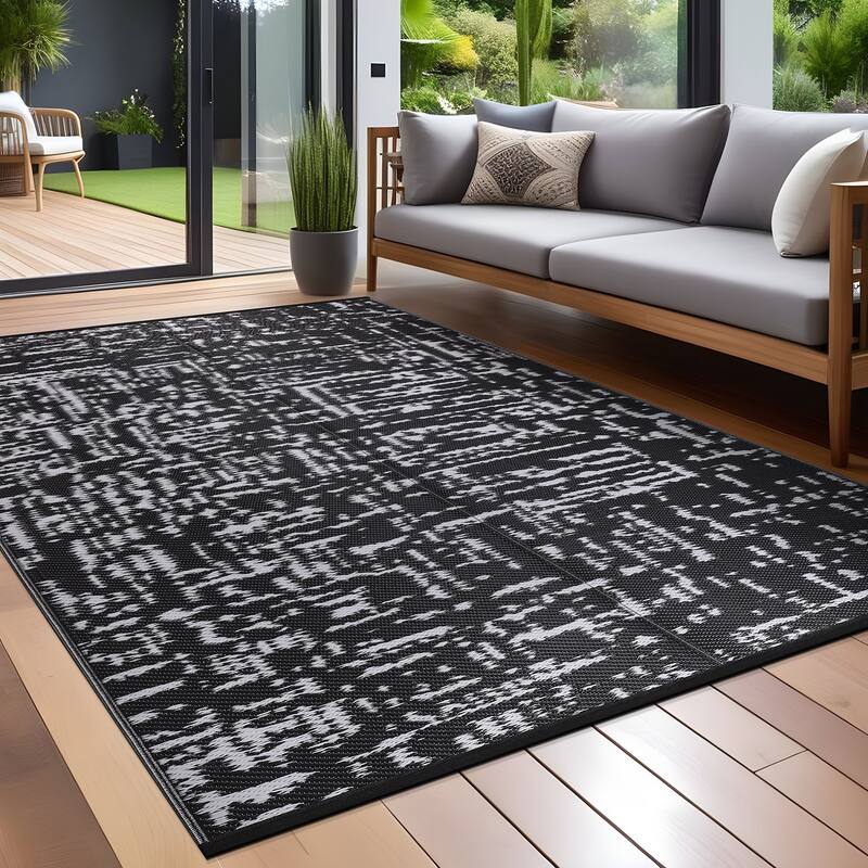 Beverly Rug Reversible Mats Plastic Outdoor Rug for Camping, Patio, Backyard, RV, Picnic, Deck