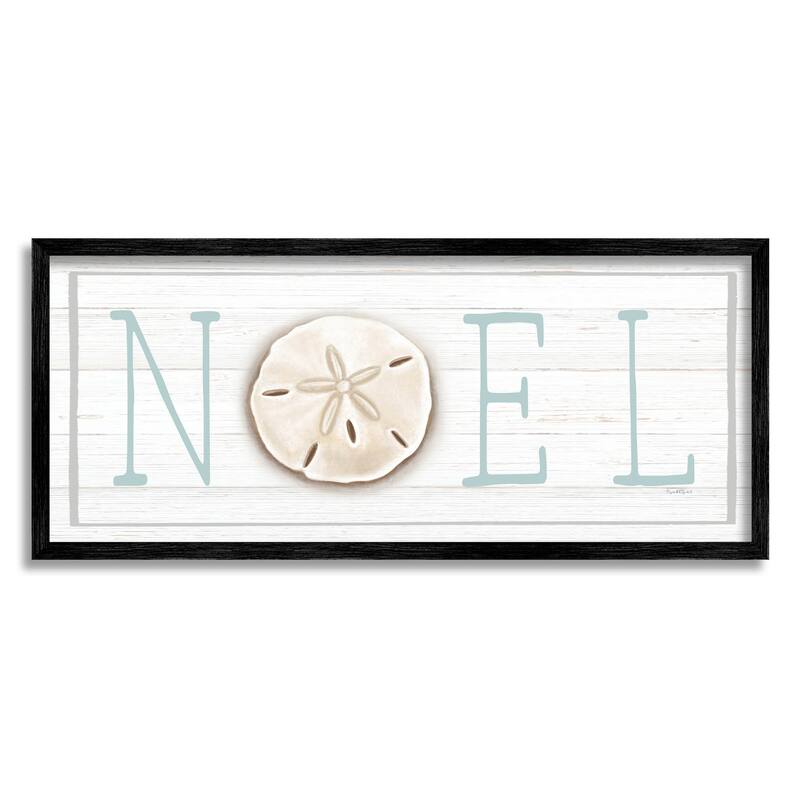 Stupell Noel Holiday Sand Dollar Sign Framed Giclee Art, Design by Elizabeth Tyndall - 24 x 10 - Black