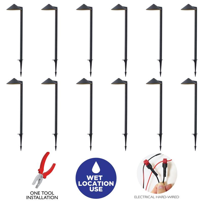 C Cattleya Low-Voltage Matte Black Aluminum 3000K LED Outdoor Path Light