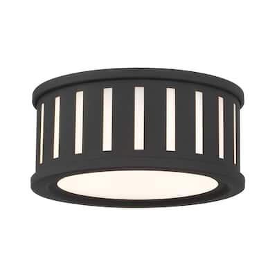 Kendal 2 Light Black Forged Flush Mount