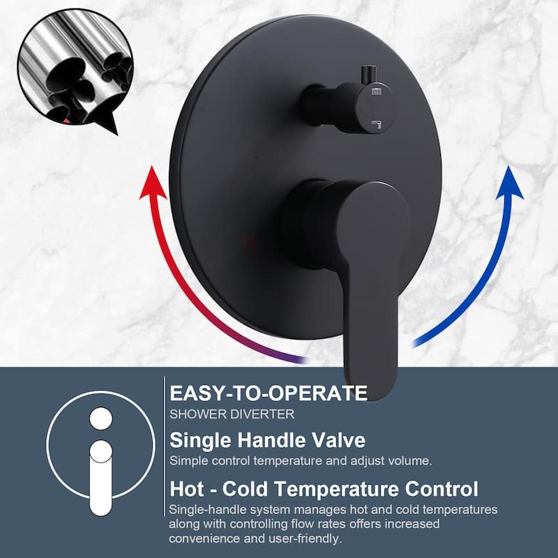 WOWOW Wall Mount 9-Spray Shower Faucet with Handshower