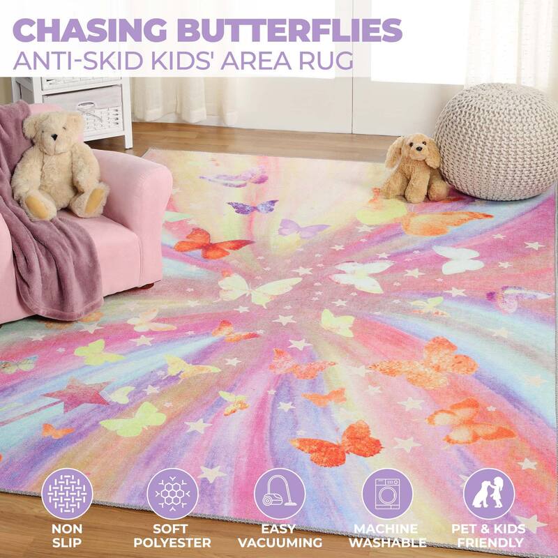 Superior Butterfly Kids Indoor Area Rug