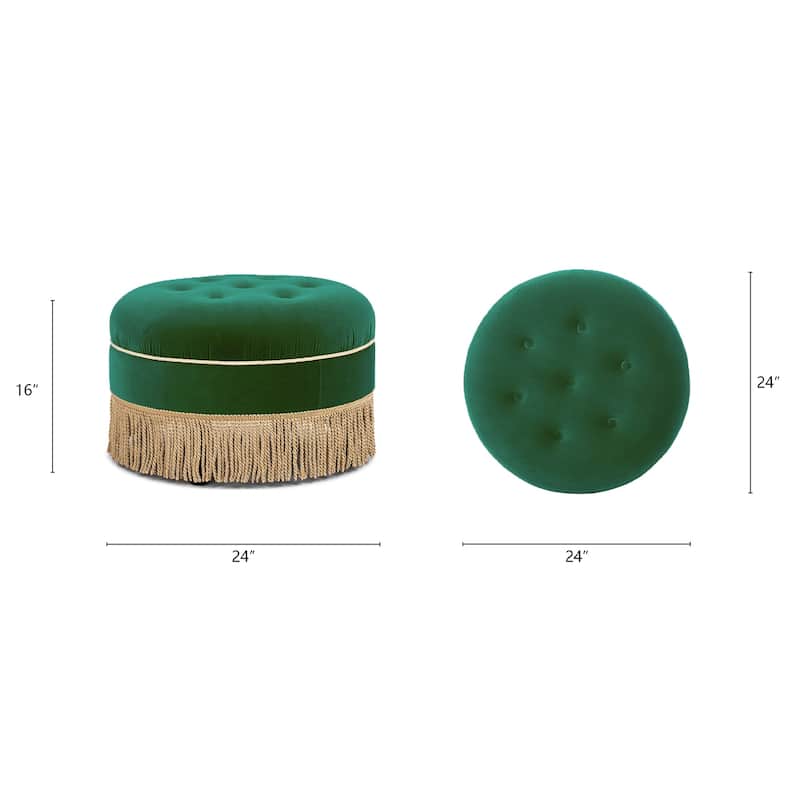 Yolanda 24" Upholstered Round Accent Ottoman