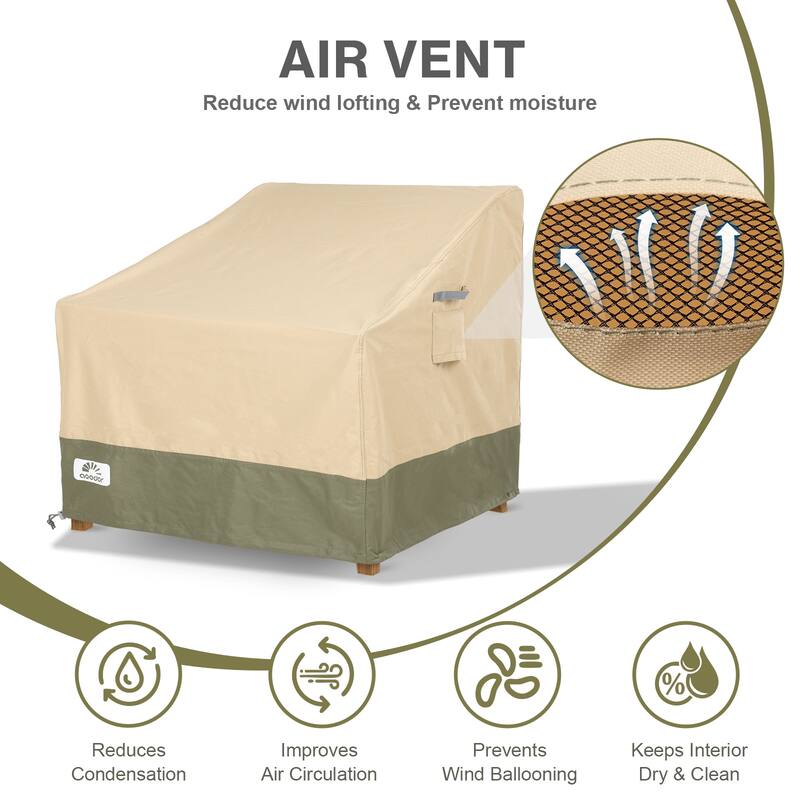 Aoodor Heavy Duty Patio Chair Cove with Air Vents for Deep Seat/ Rocking Chair/ Outdoor Swivel