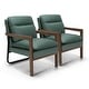 preview thumbnail 2 of 25, Costway Set of 2 Modern Accent Armchair Lounge Chair w/ Wood Legs & - 34.5'' x 26.5'' x 36'' Green