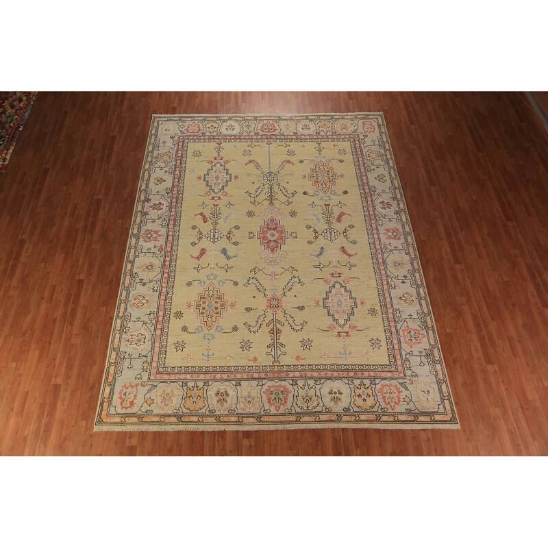 Vegetable Dye Heriz Serapi Rug Oriental Hand-Knotted Wool Carpet - 9'2"x 12'0"