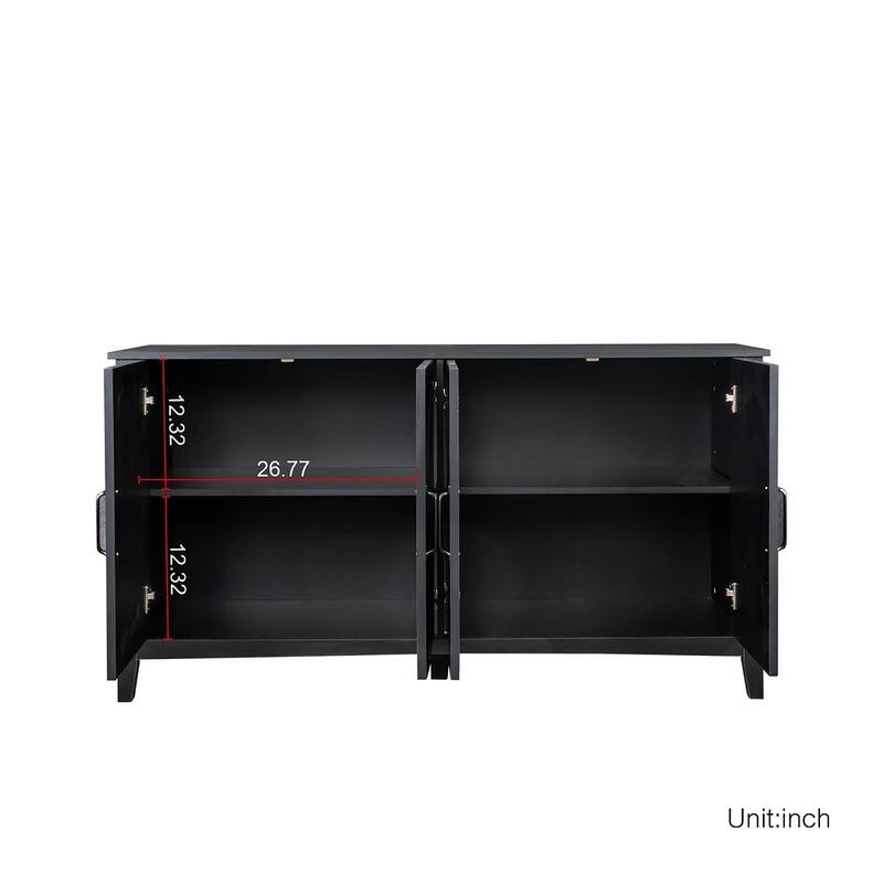 59" Freestanding Storage Cabinet with 4 Doors Buffet/Sideboard