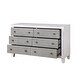 preview thumbnail 5 of 3, 6 Drawers Wooden Dresser in Rustic Gray and Weathered White