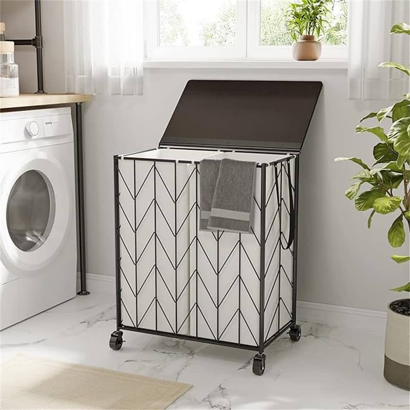 Laundry Basket with Wheels - 22"L x 12.9"W x 26.4"H