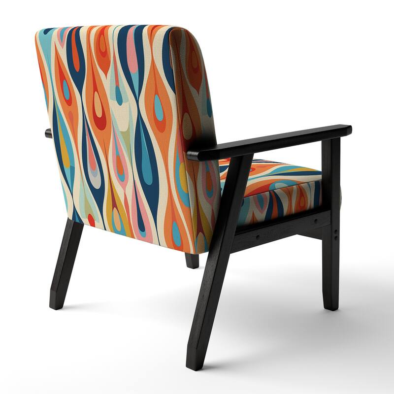 Designart "Retro Abstract Drops XI" Upholstered Modern Geometric Accent Chair and Modern & Contemporary Arm Chair