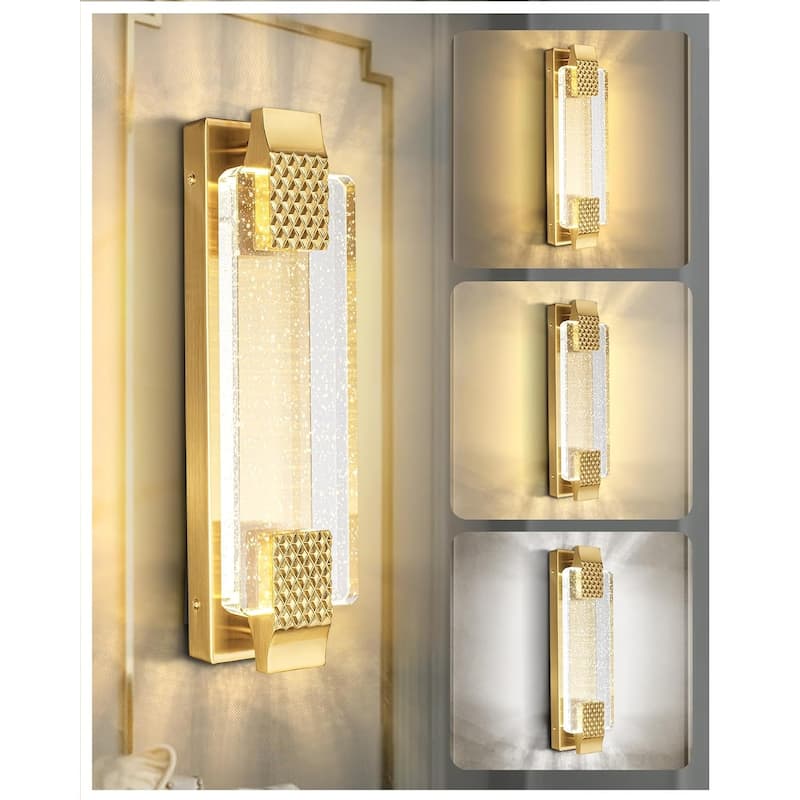 Led hardwired light brass porch light metal wall light