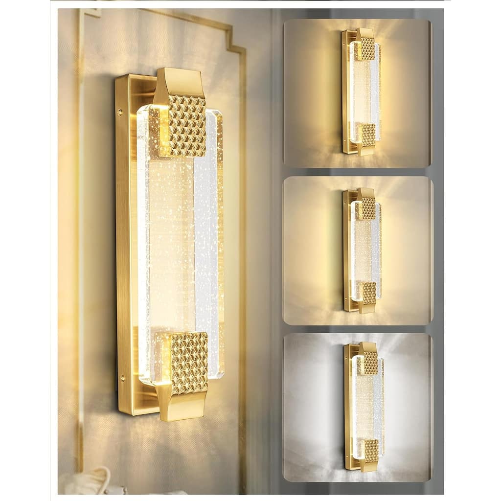 Led hardwired light brass porch light metal wall light