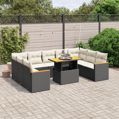 Outdoor Garden Sofa Set with Cushions - 21.7 x 39.4 x 28.7 in
