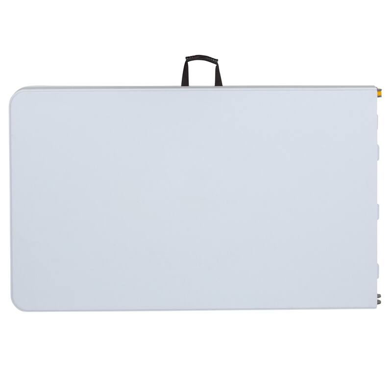30"W x 96"L Adjustable Bi-Fold Granite White Plastic Table with Carrying Handle