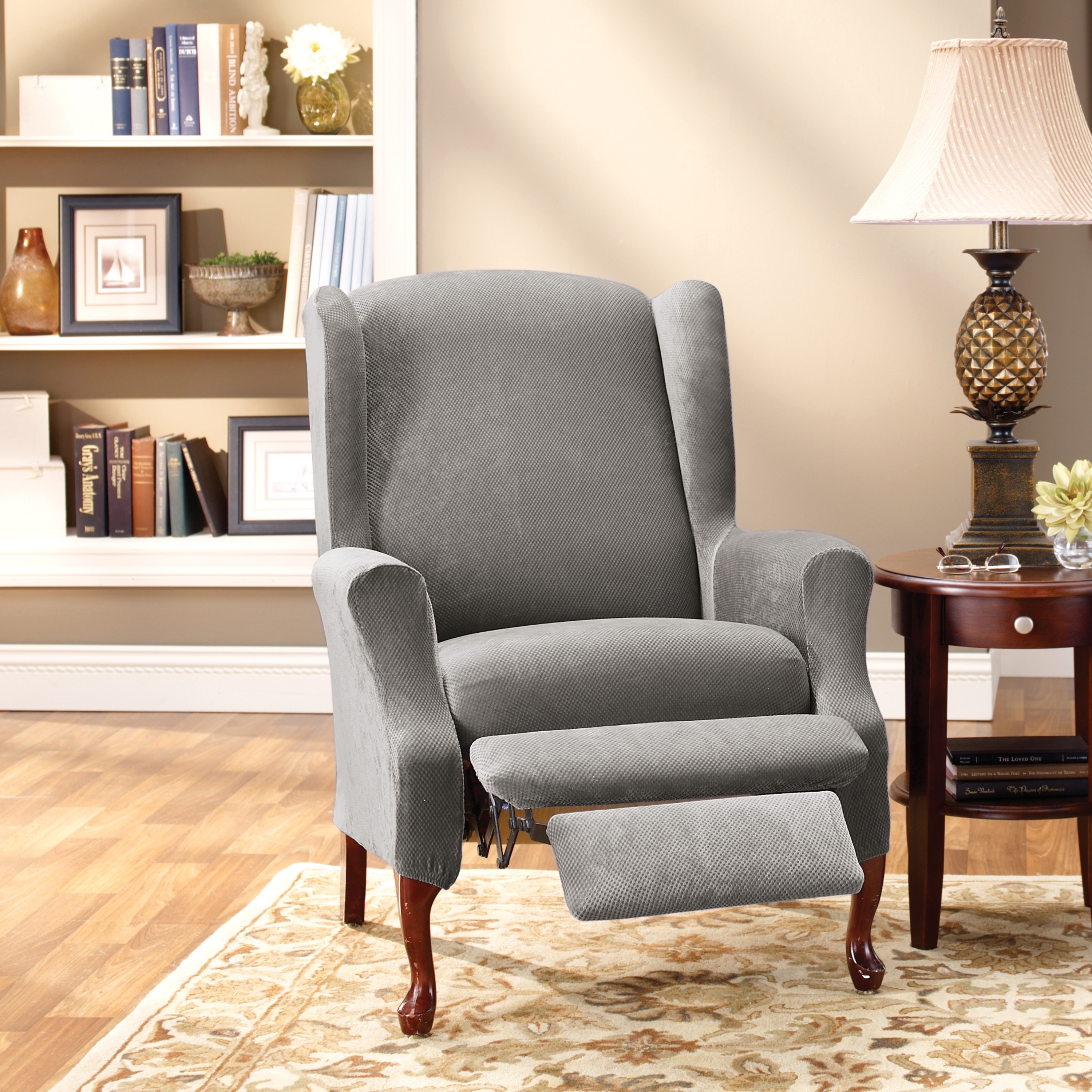 SureFit Stretch Pique 2 Piece Wing Recliner Slipcover Bed Bath Beyond 37993856