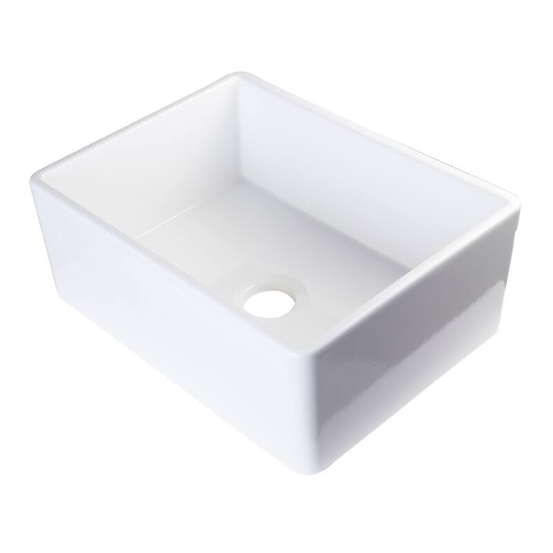 Alfi White Smooth Fireclay 26-inch Farmhouse Kitchen Sink