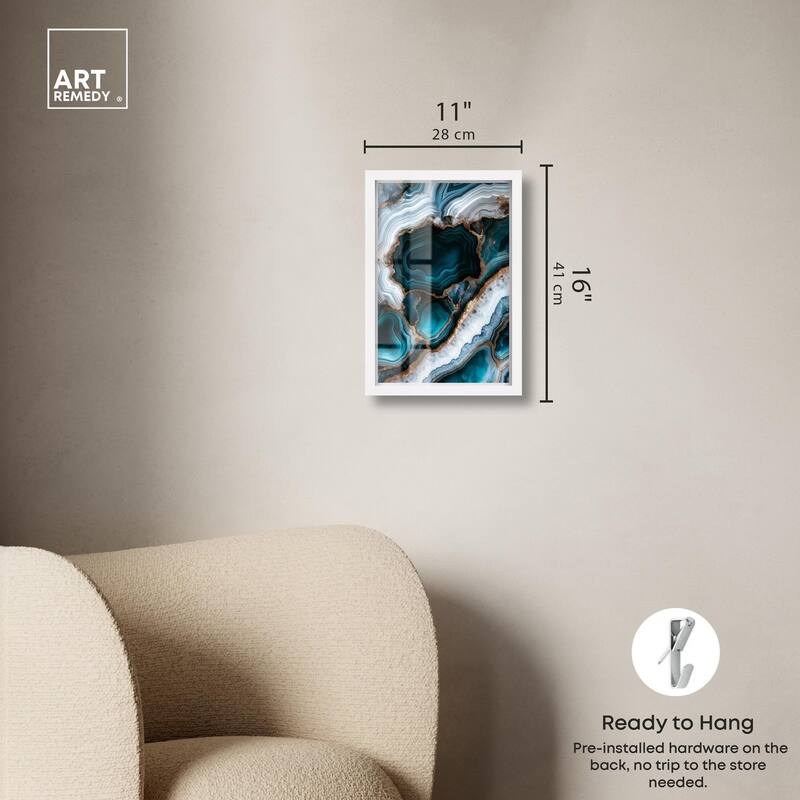 Teal Tectonic I Shadowbox by Art Remedy