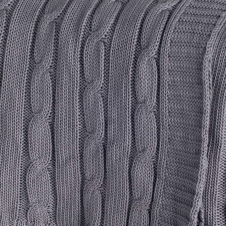 Rizzy Home Cable Knit Sweater Throw - Gray