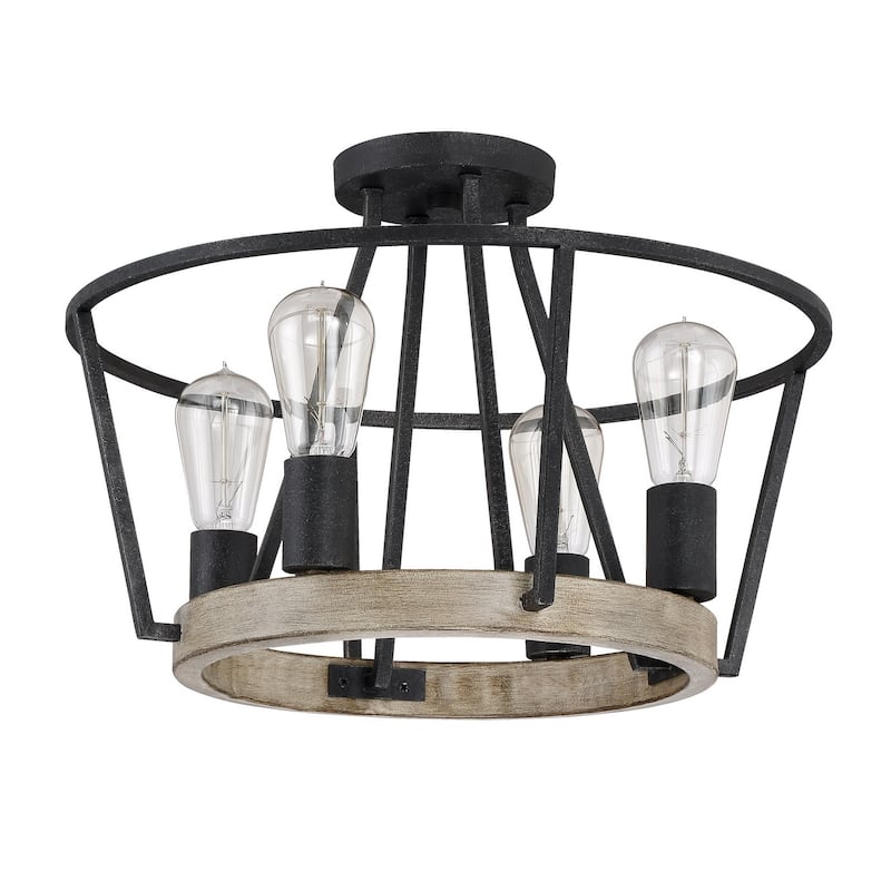 Brockton 4-Light Semi-Flush Mount in Grey Ash