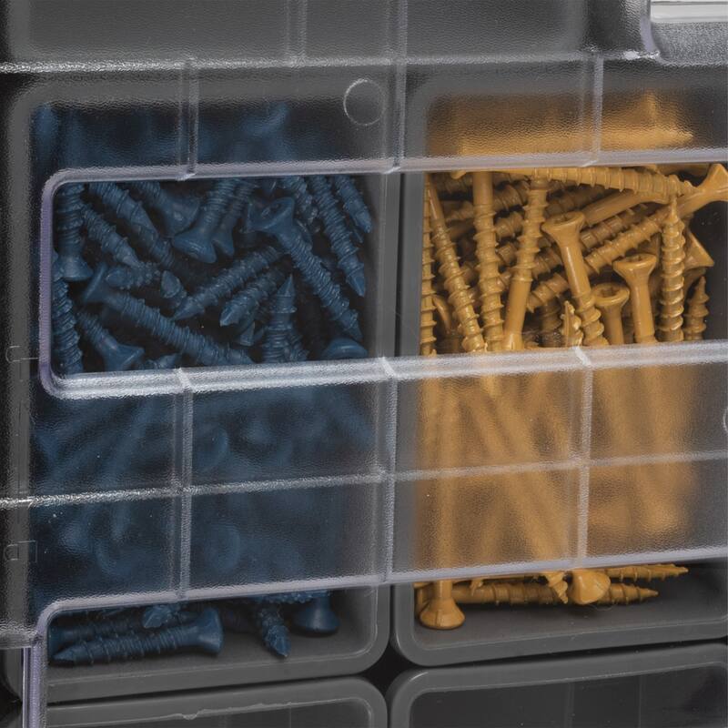Tool Box Organizer - 3-in-1 Portable Parts Organizer with 52 Customizable Compartments by Stalwart (Gray)