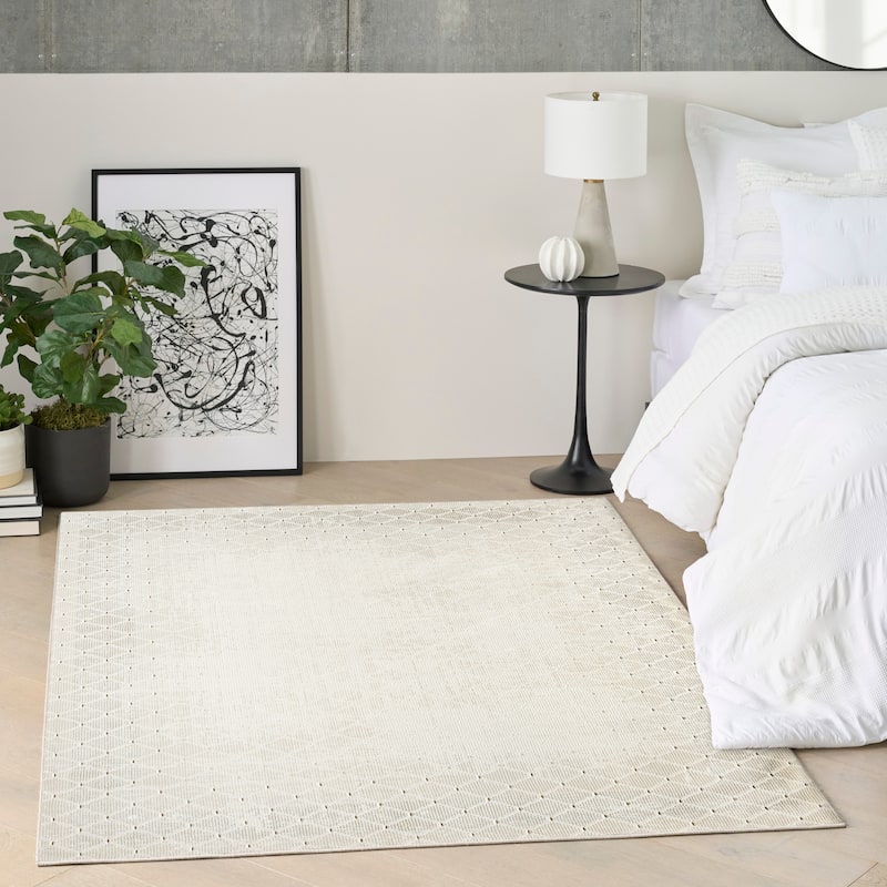 DKNY Grand Street Indoor only Cream / Ivory Geometric Area Rug