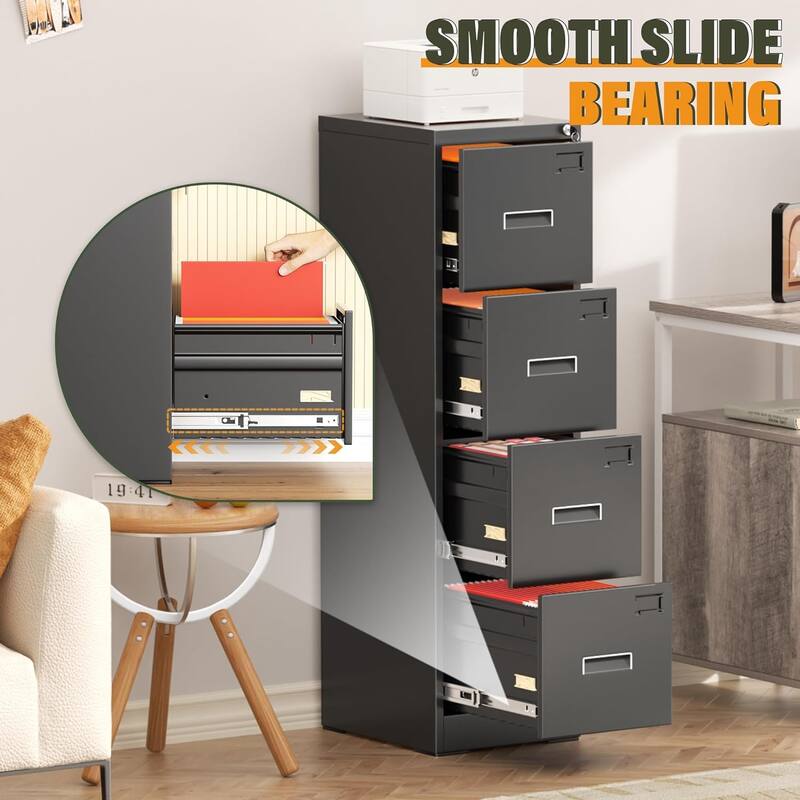2/4 Drawer Vertical File Cabinet with Lock for Home Office