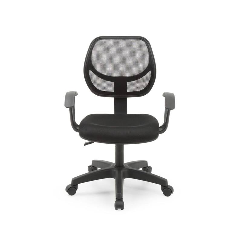 37" Black Adjustable Swiveling Task Chair with Padded Seat